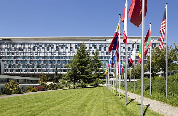 Headquarters of the World Health Organization May 14, 2013 in Geneva, Switzerland. WHO is the directing and coordinating authority for health within the United Nations system.