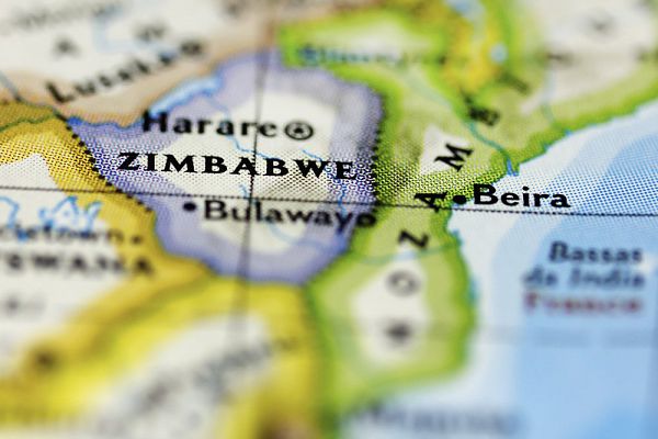 Zimbabwe on the map. 