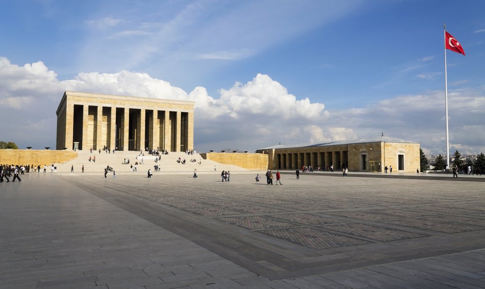 Citizens visiting to the mausoleum of Mustafa Kemal Ataturk who is the leader of the Turkish Independence War and the founder of the Republic of Turkey on 24 October 2012, Ankara 